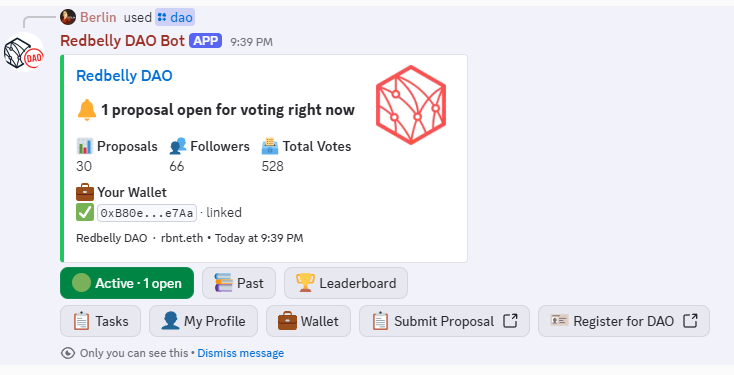 Redbelly DAO Bot screenshot